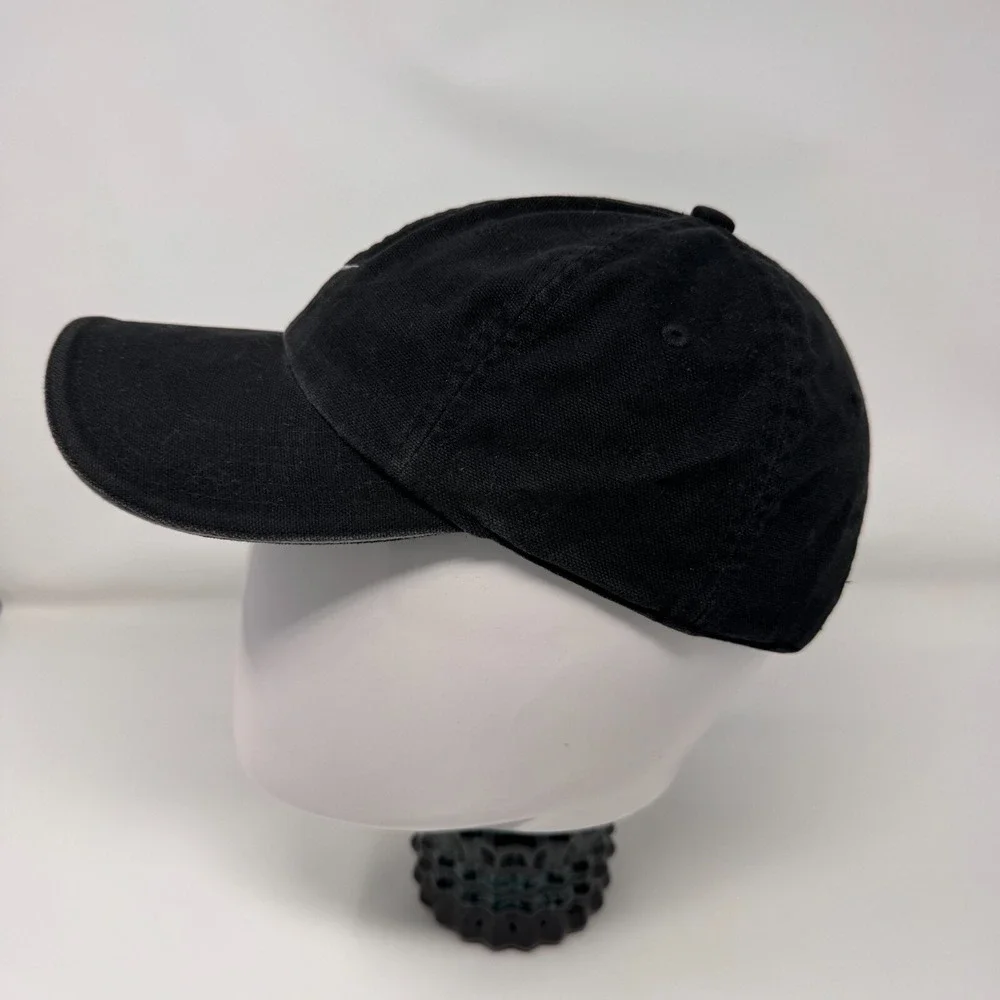 Nike Hat Black Youth One Size Adjustable Swoosh Cap‎ Embroidery Logo